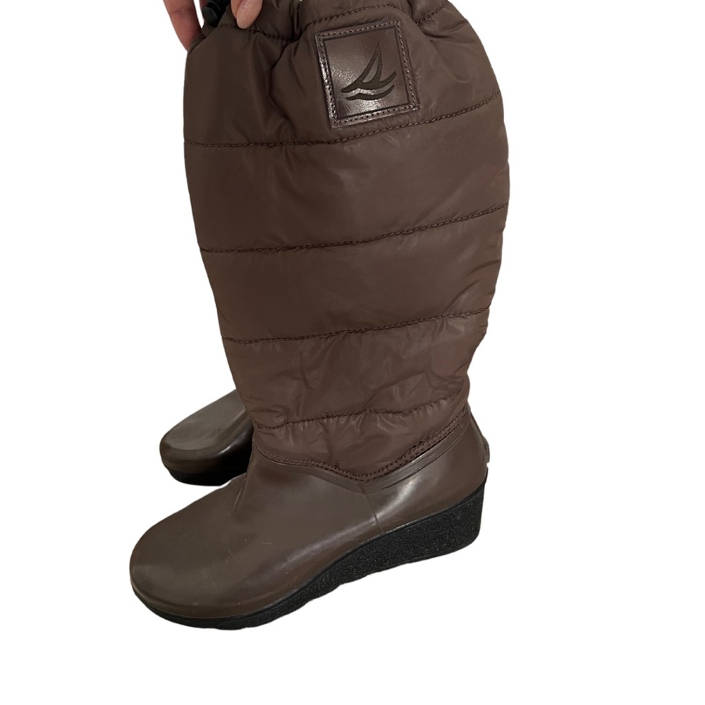 Sperry Top-Sider Brown Rubber Puffer Boots - Rain Boots - Size 10